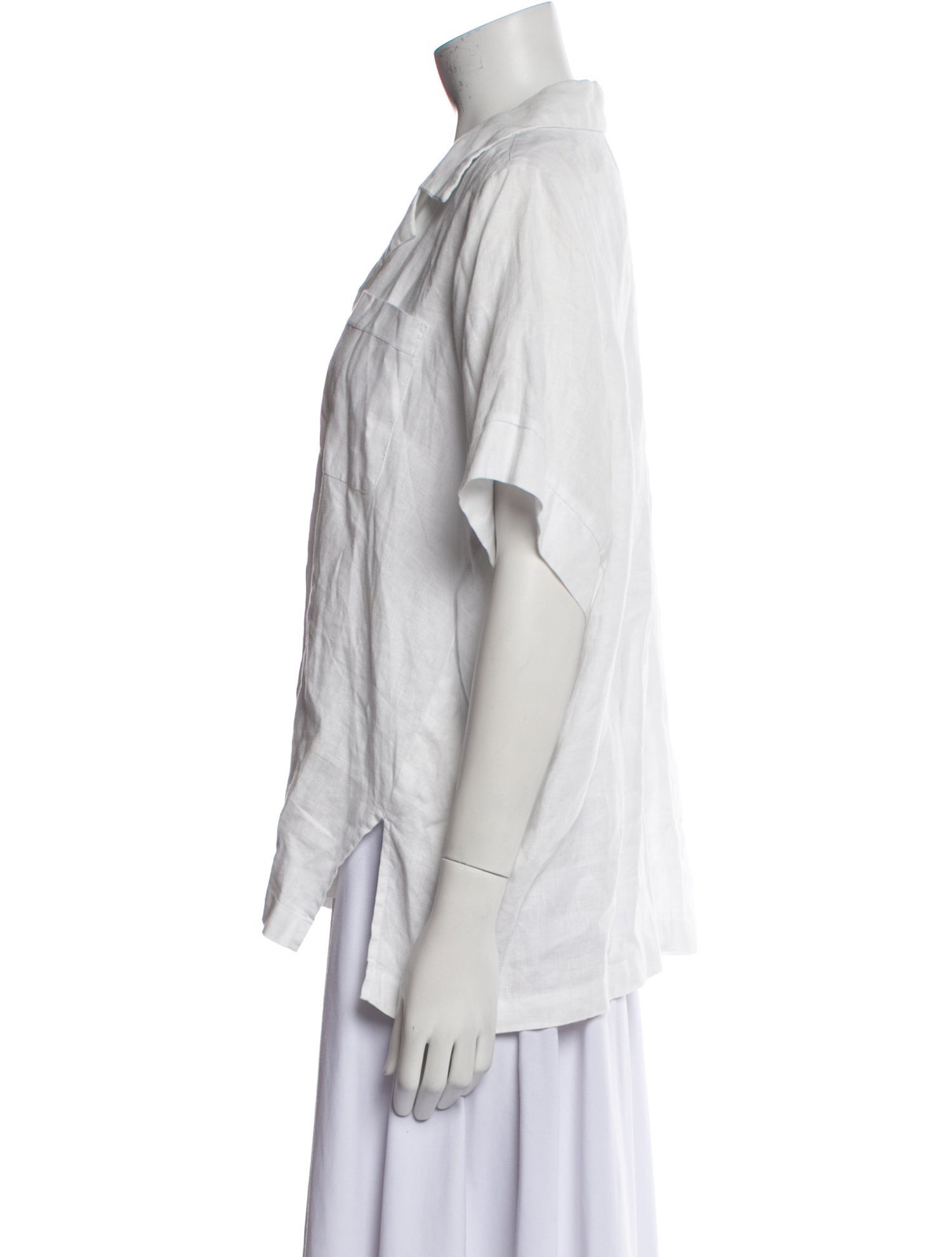 Dissh Linen Short Sleeve Button-Up Top