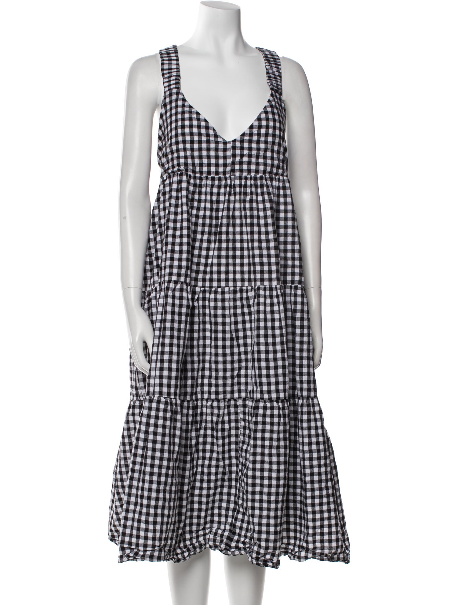 Dissh Plaid Print Midi Length Dress