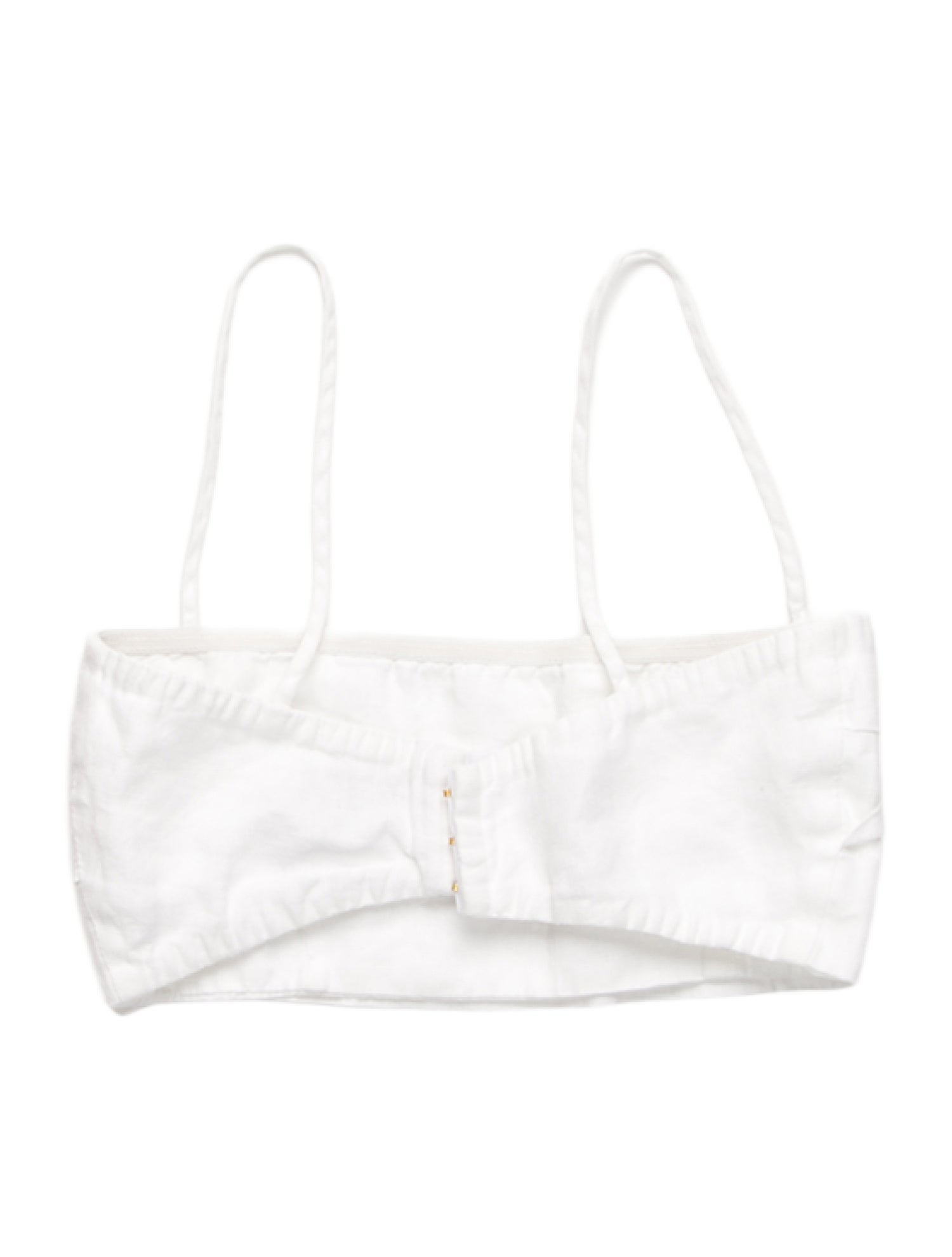 Dissh Linen Strapless Crop Top