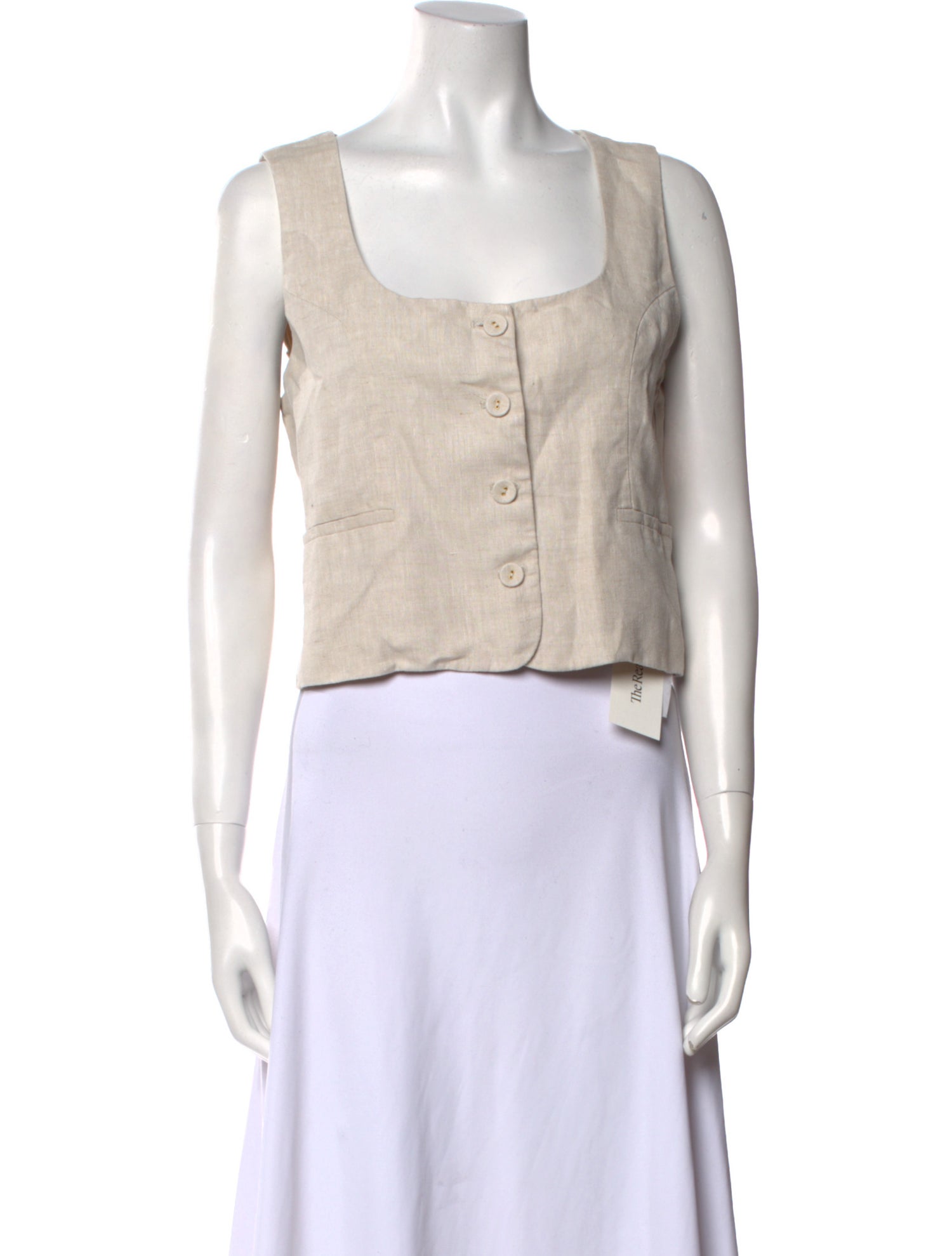 Dissh Linen Square Neckline Crop Top