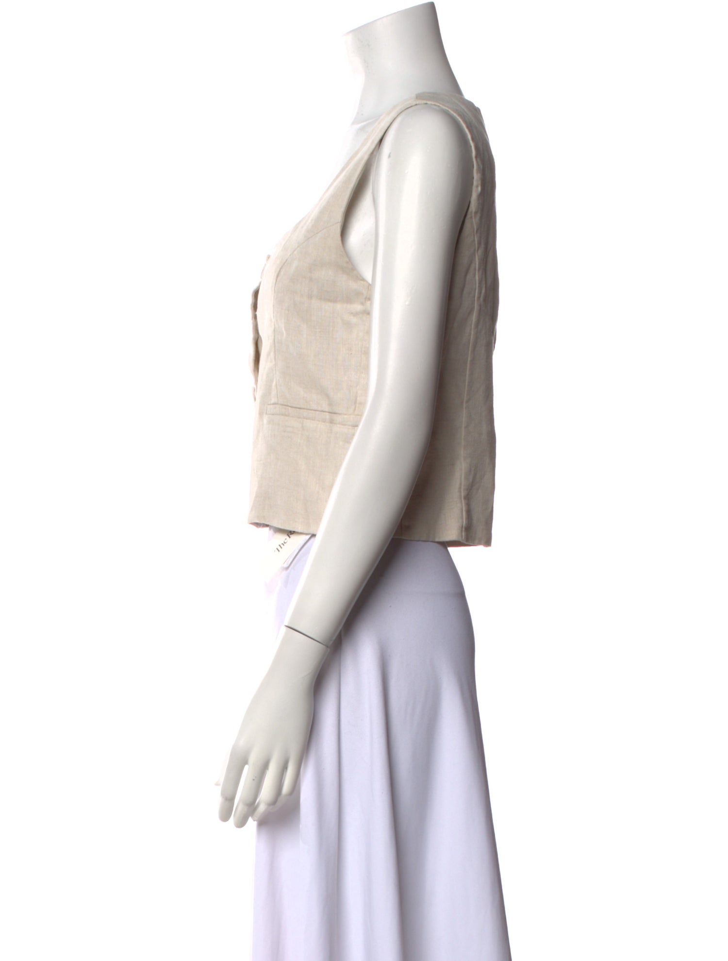 Dissh Linen Square Neckline Crop Top