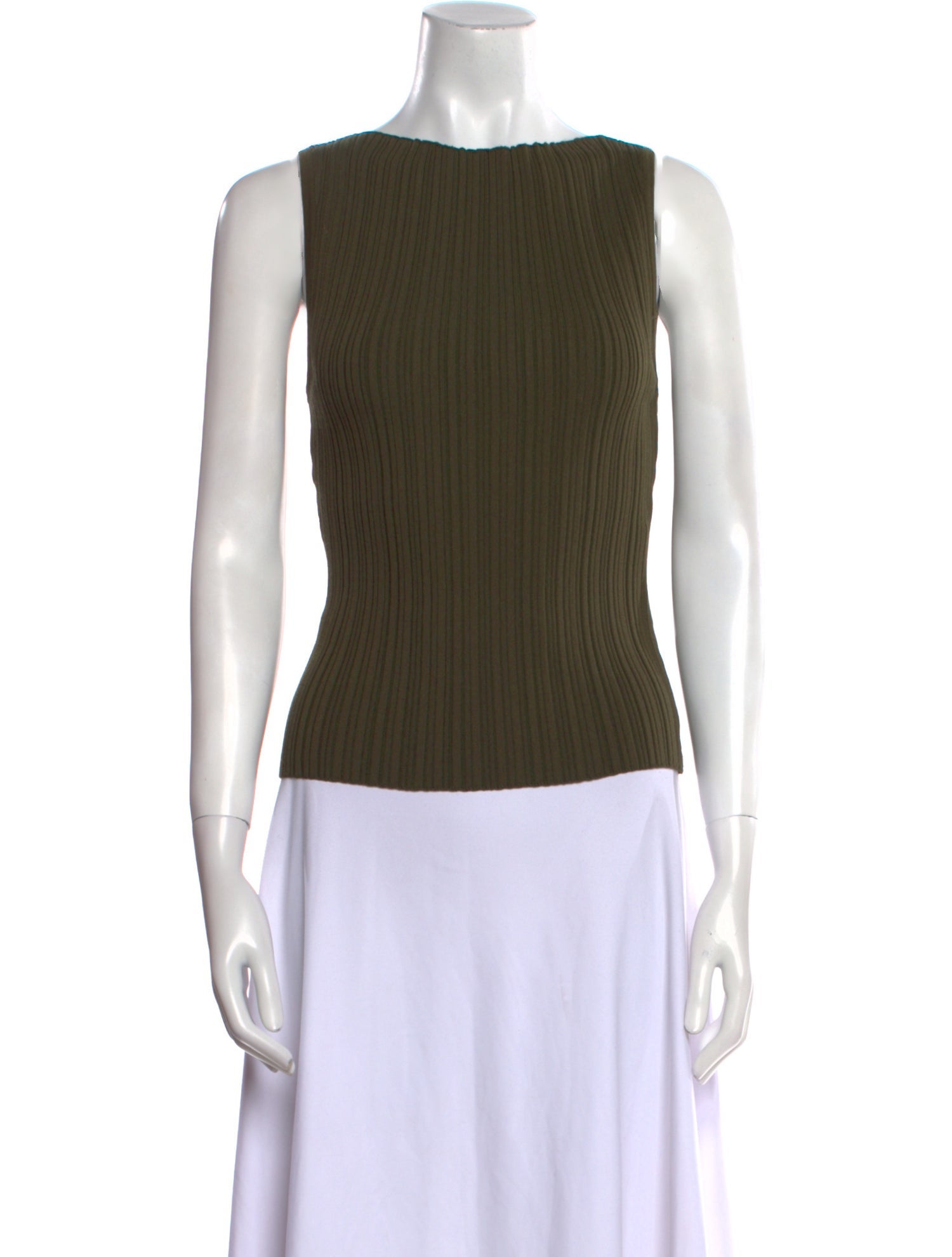 Dissh Bateau Neckline Sleeveless Top