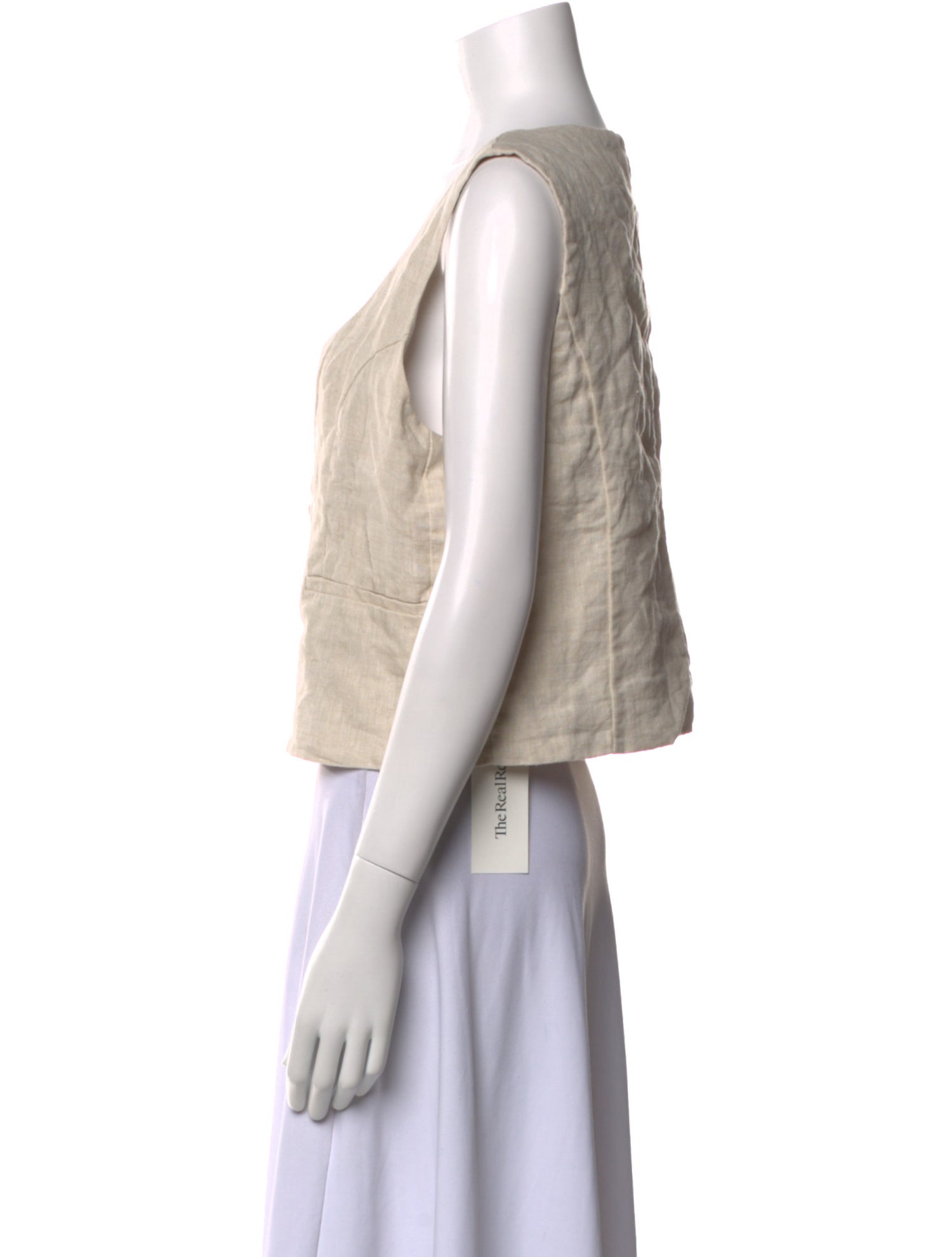 Dissh Linen Scoop Neck Crop Top