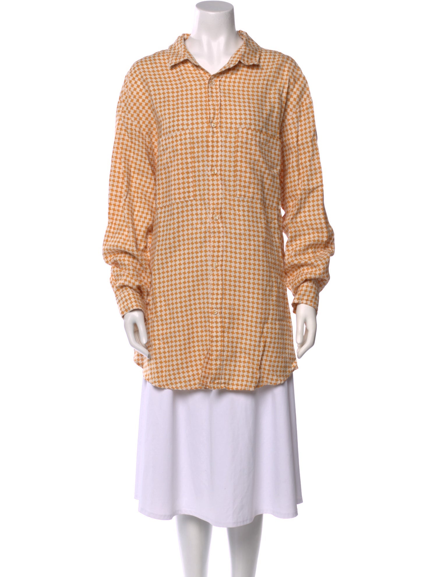 Dissh Linen Printed Button-Up Top