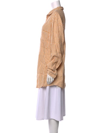 Dissh Linen Printed Button-Up Top