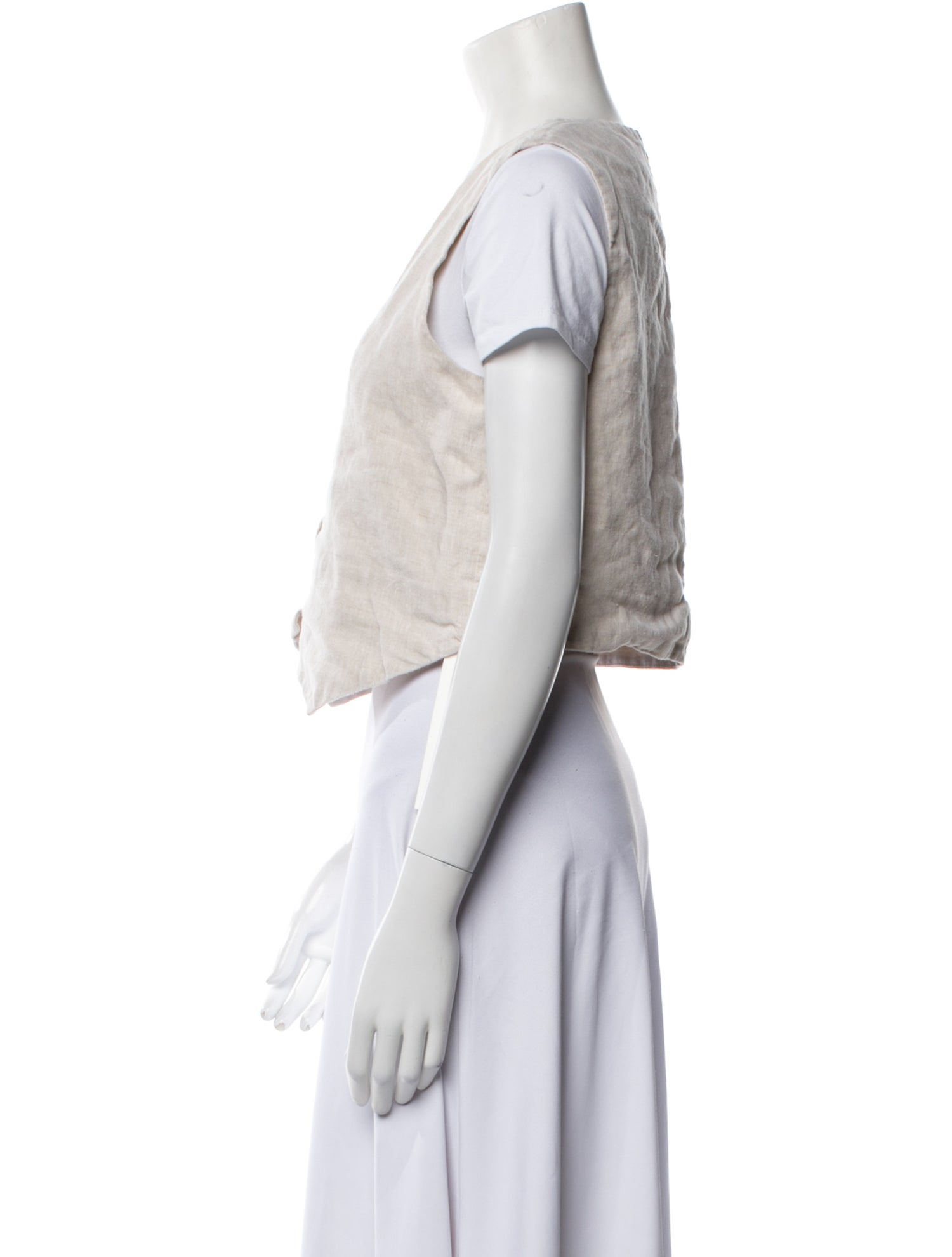 Dissh Linen V-Neck Crop Top