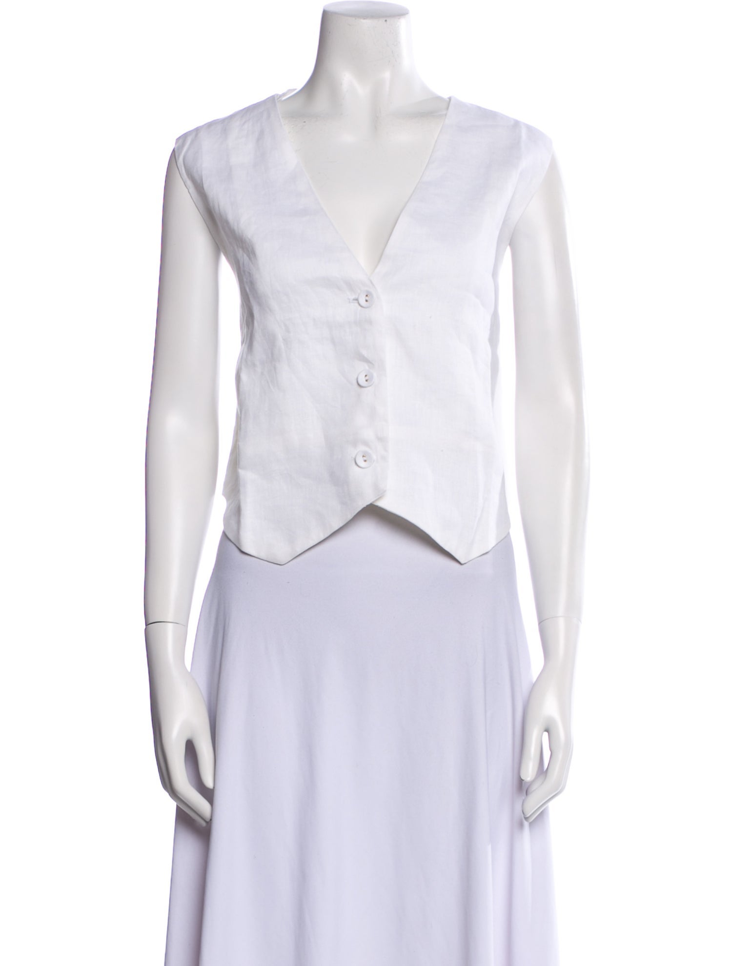 Dissh Linen V-Neck Crop Top