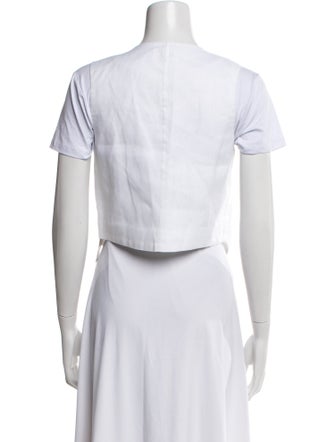 Dissh Linen V-Neck Crop Top