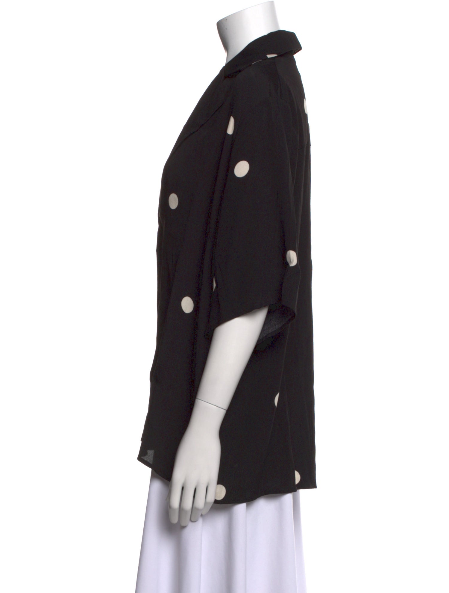 Dissh Polka Dot Print V-Neck Button-Up Top w/ Tags