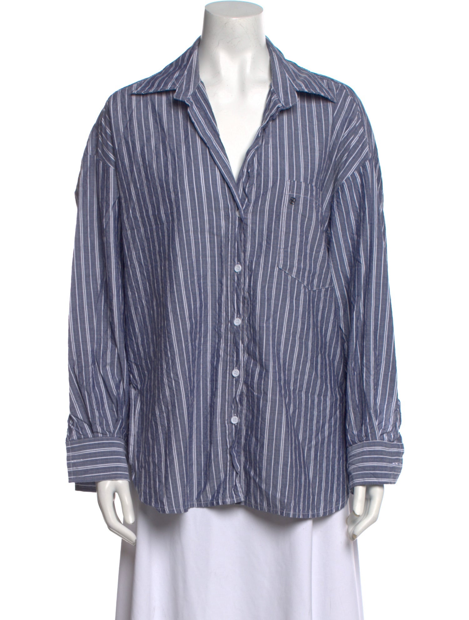 Dissh Striped Long Sleeve Button-Up Top