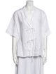 Dissh Linen Three-Quarter Sleeve Button-Up Top