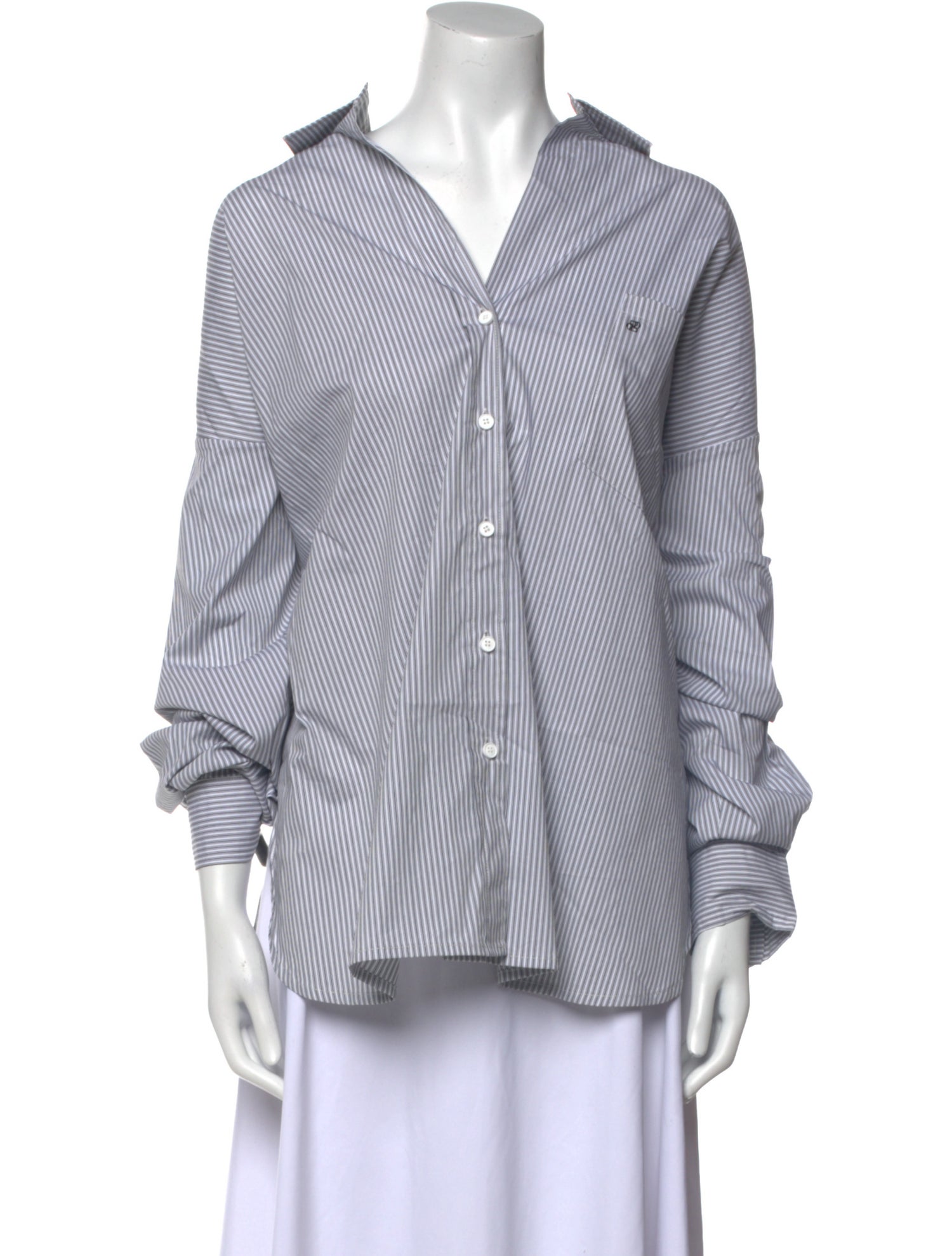 Dissh Striped Long Sleeve Button-Up Top