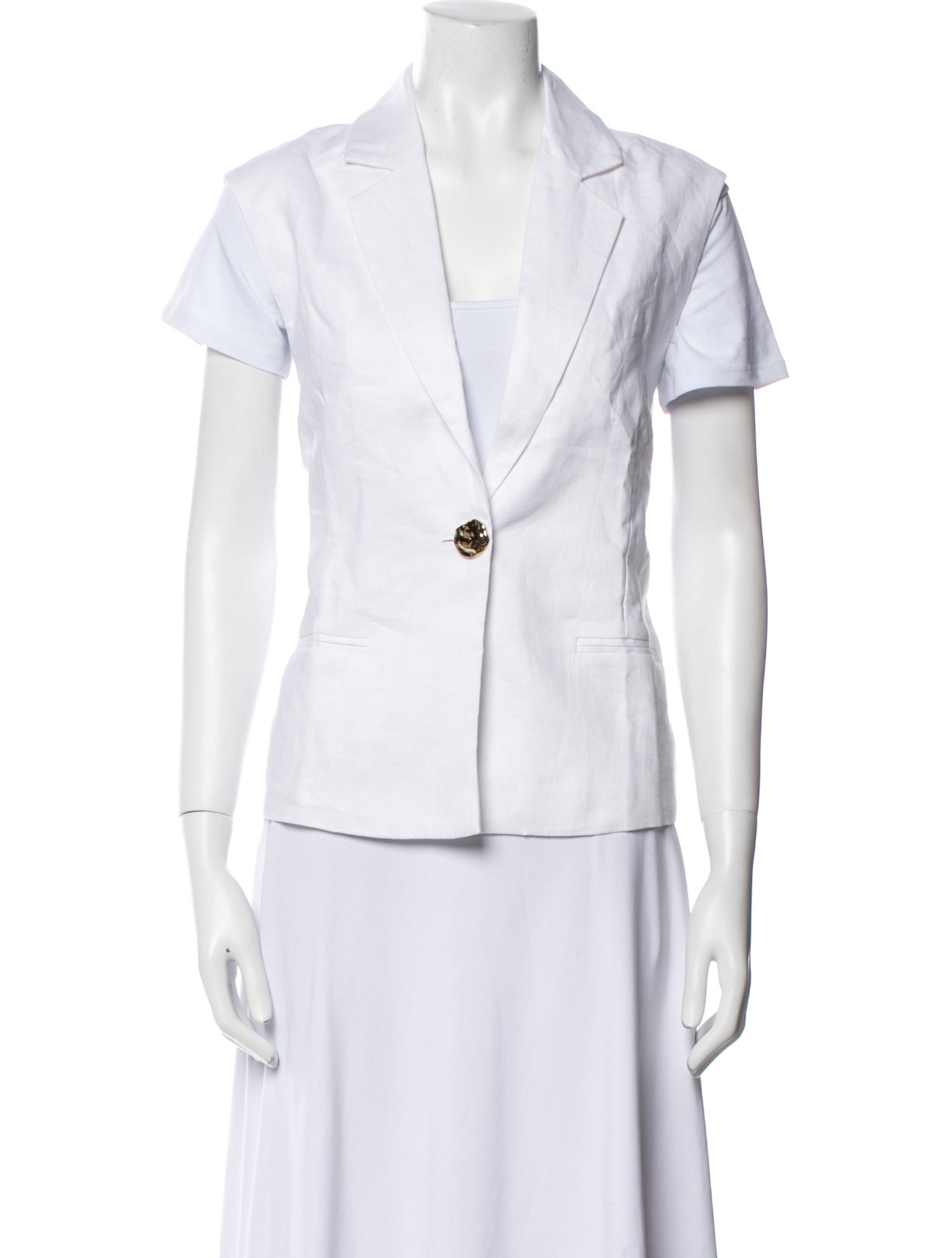 Dissh Linen Short Sleeve Button-Up Top w/ Tags