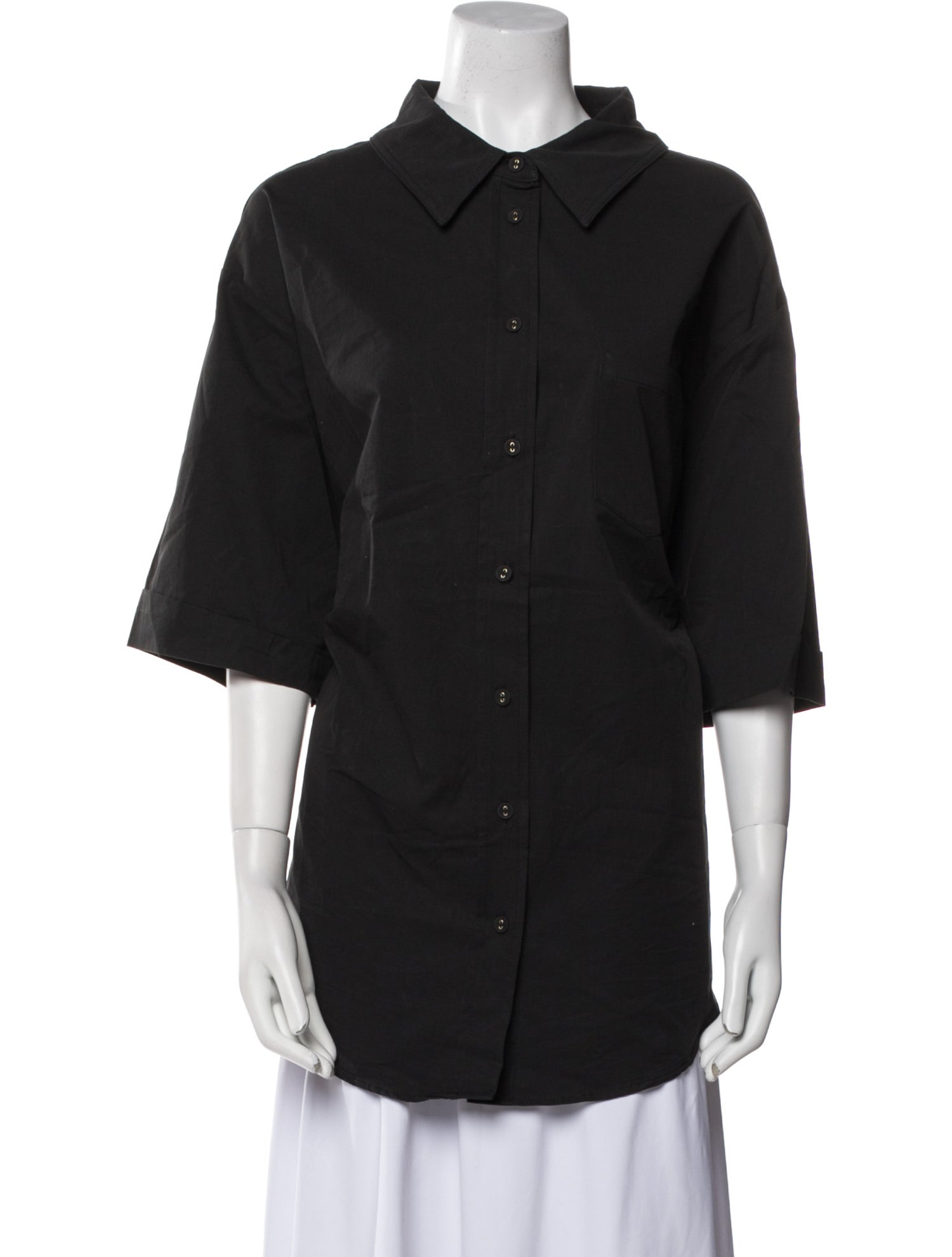Dissh Three-Quarter Sleeve Button-Up Top