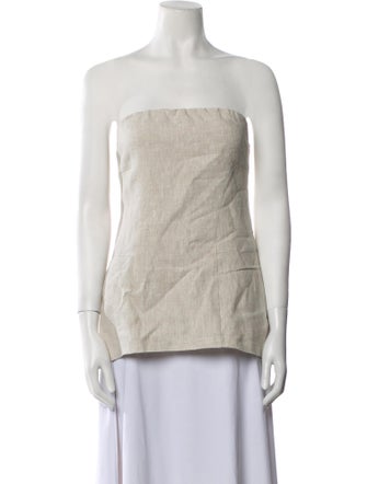 Dissh Linen Strapless Top