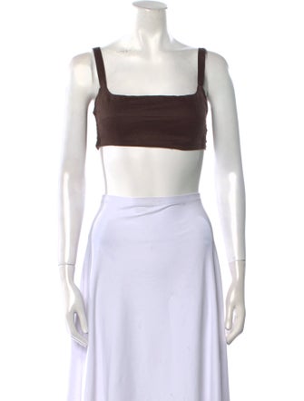 Dissh Linen Square Neckline Crop Top