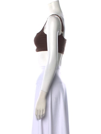 Dissh Linen Square Neckline Crop Top