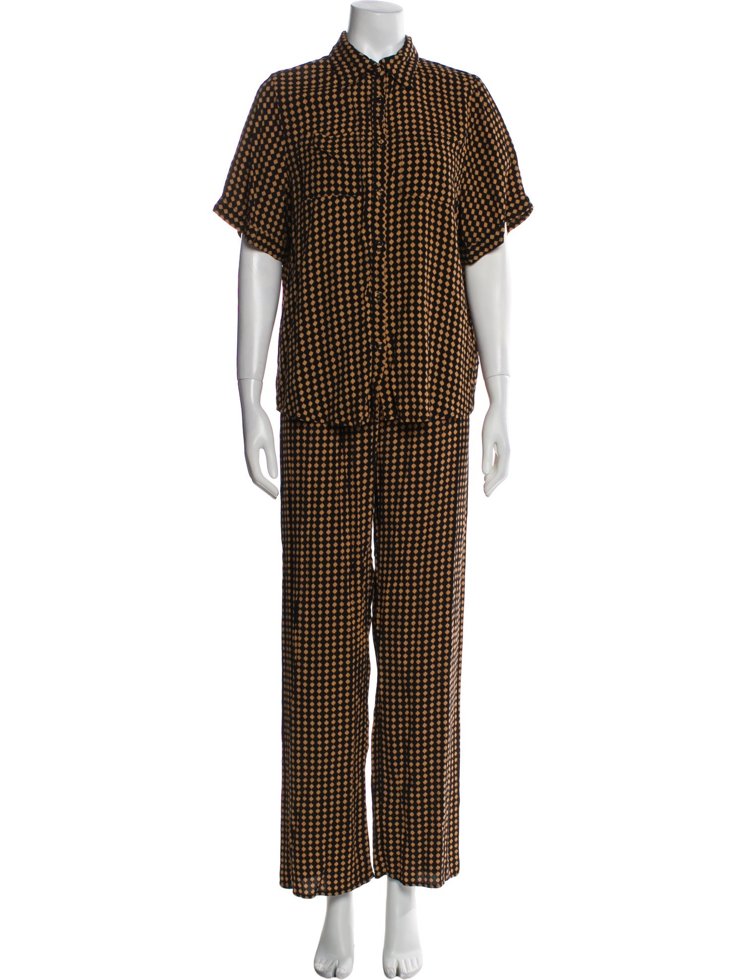 Dissh Plaid Print Pant Set