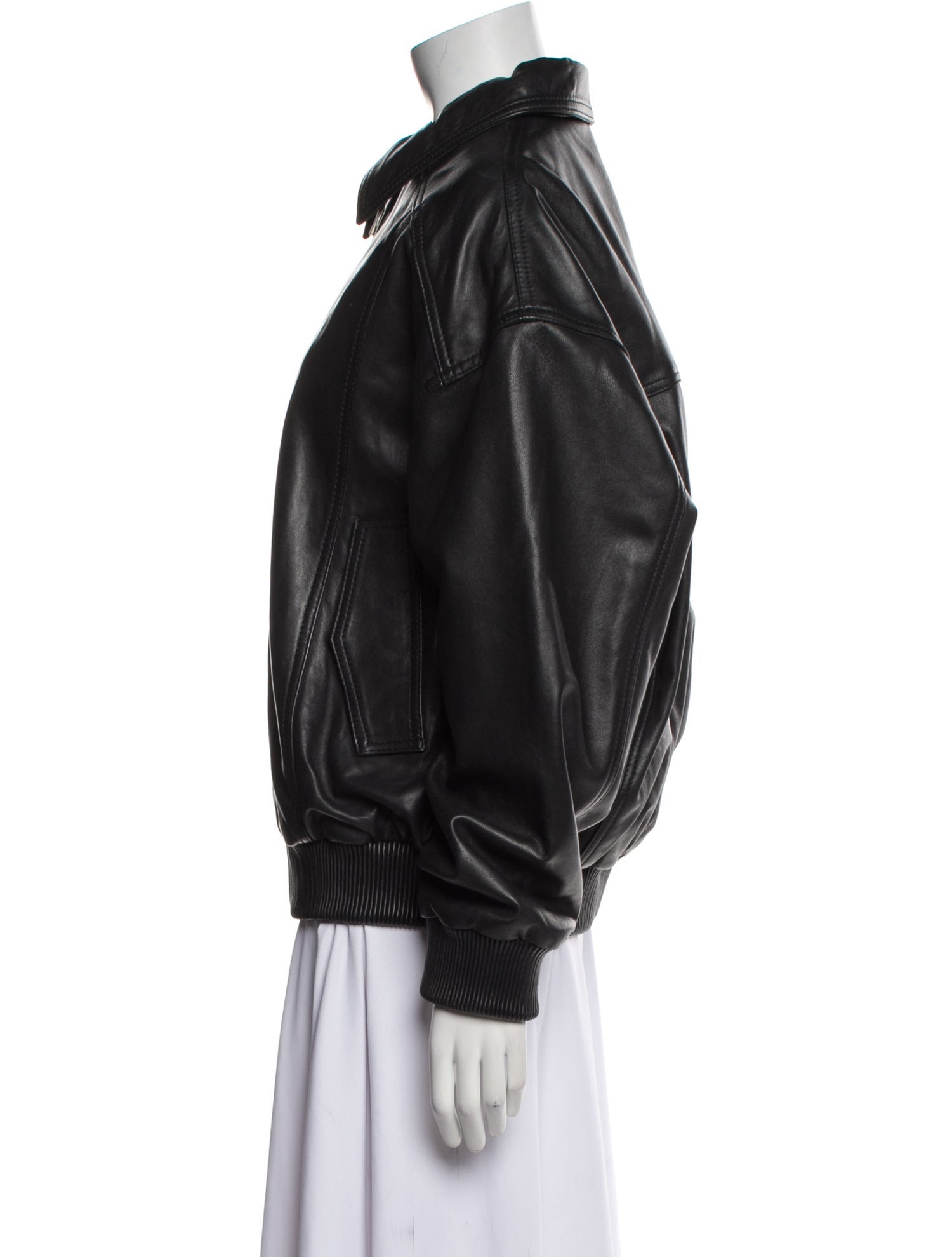 Dissh Leather Bomber Jacket