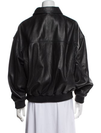 Dissh Leather Bomber Jacket