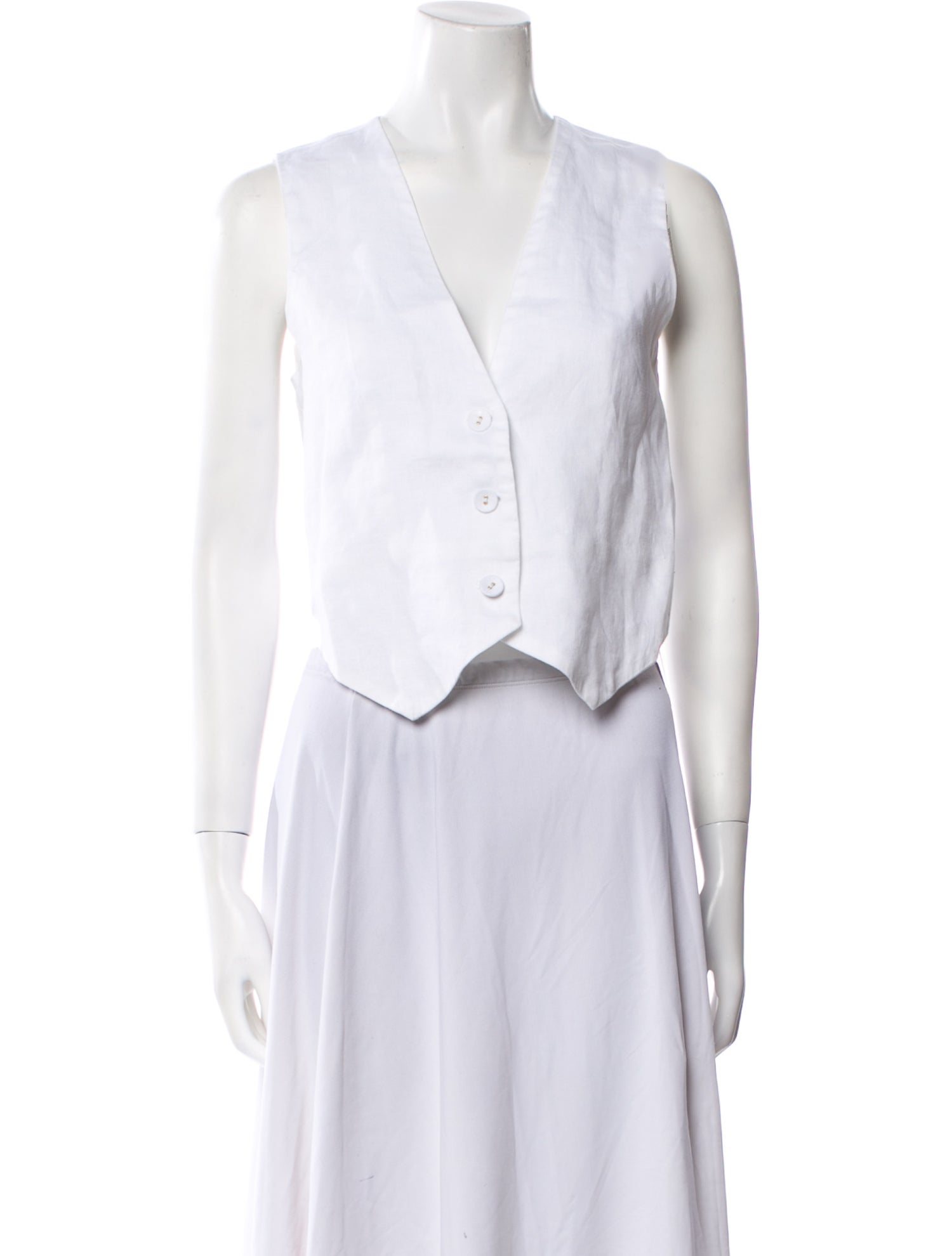 Dissh Linen V-Neck Crop Top