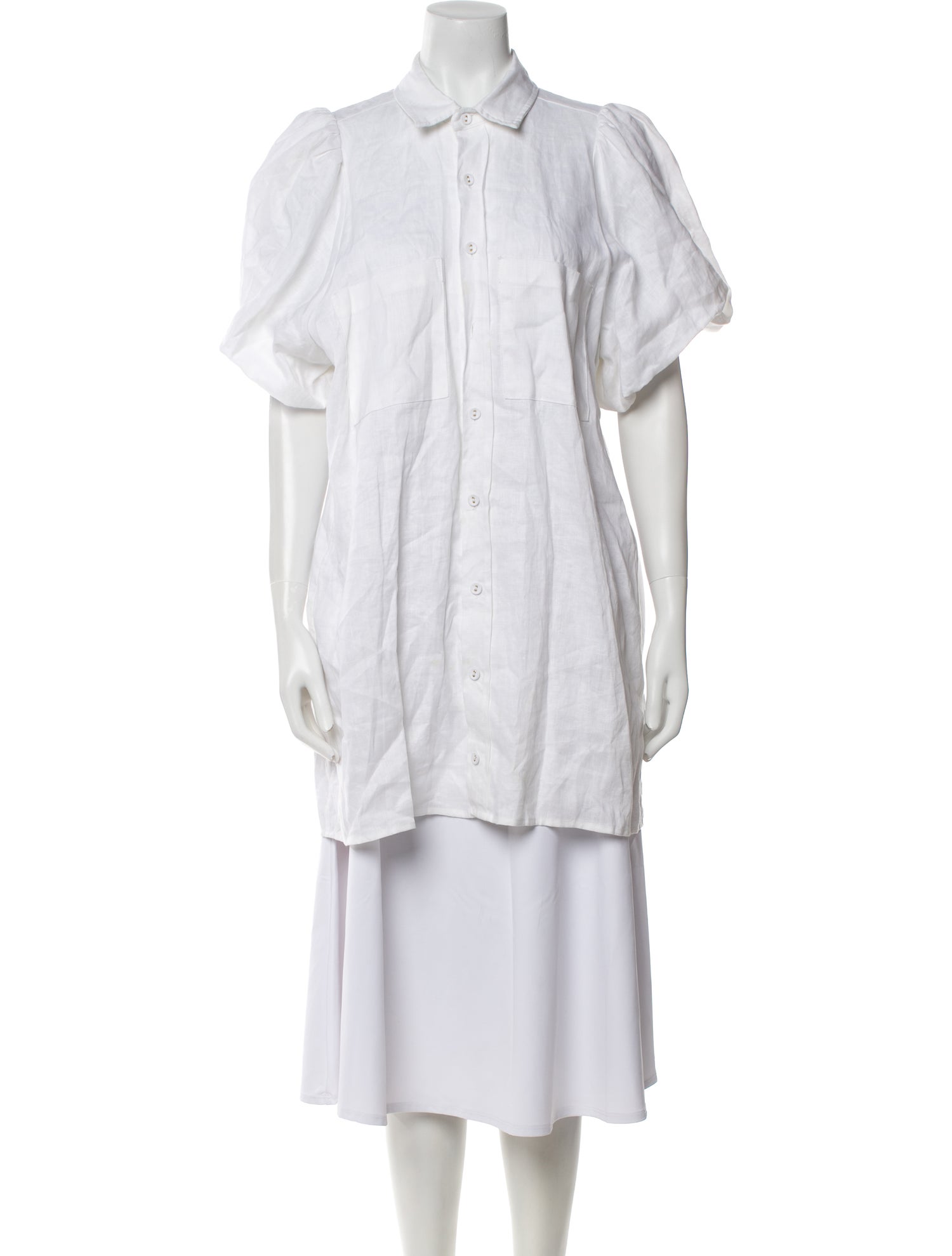 Dissh Linen Short Sleeve Button-Up Top