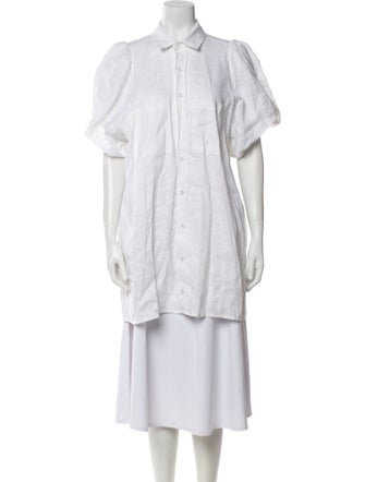 Dissh Linen Short Sleeve Button-Up Top