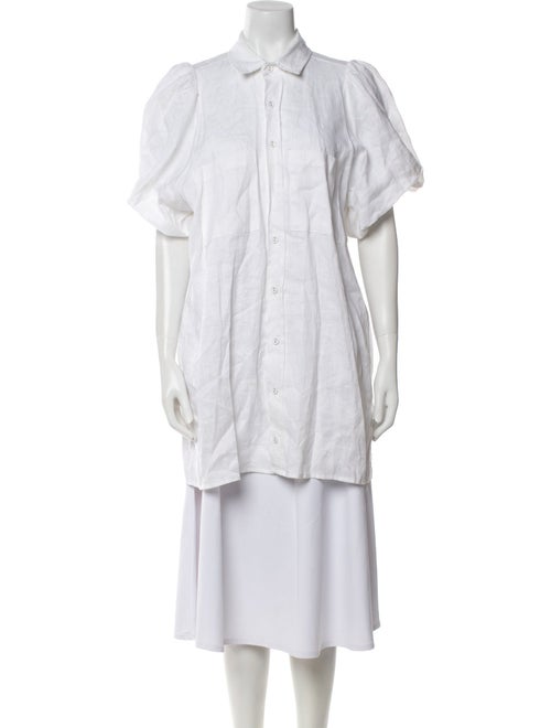Dissh Linen Short Sleeve Button-Up Top