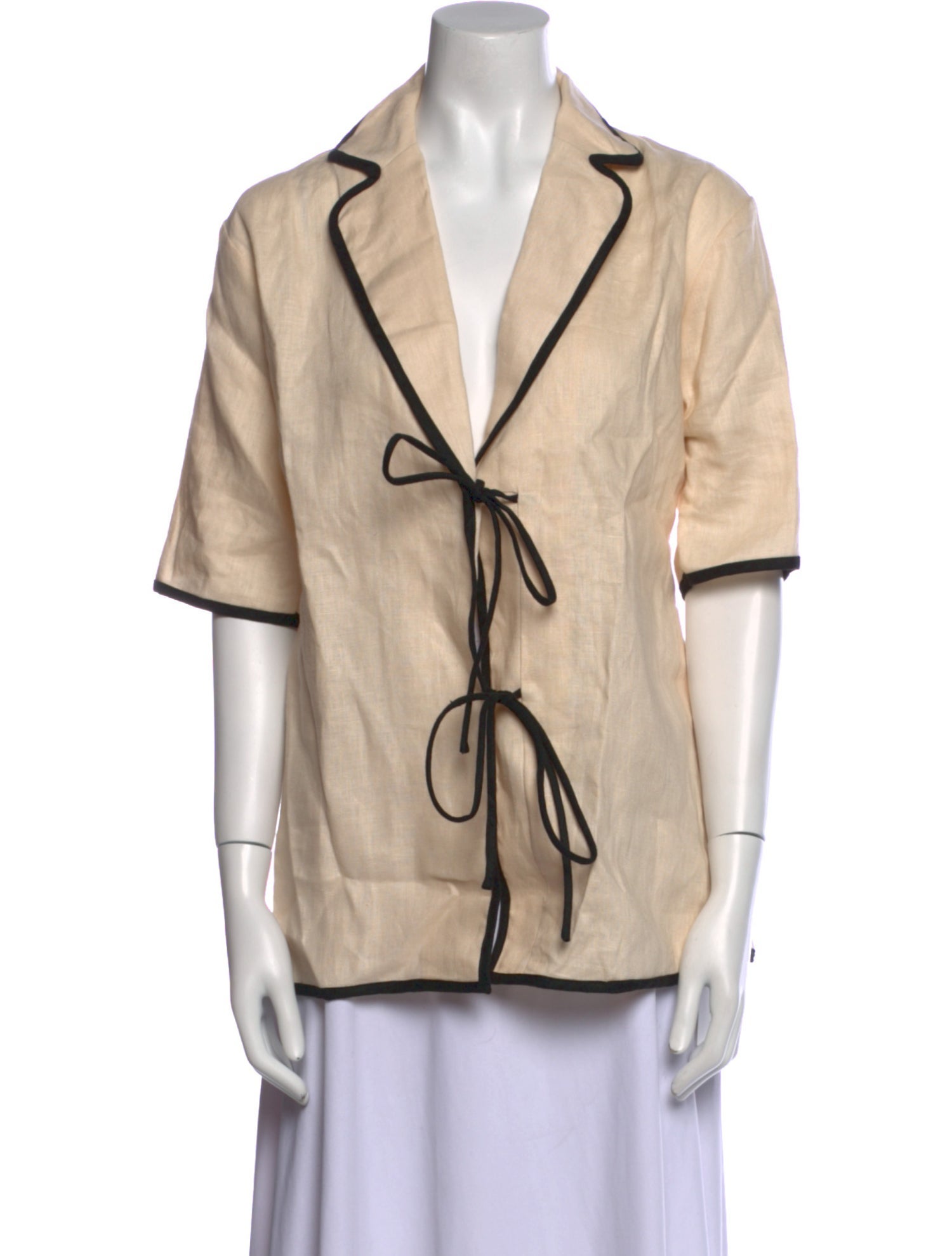 Dissh Linen Short Sleeve Button-Up Top