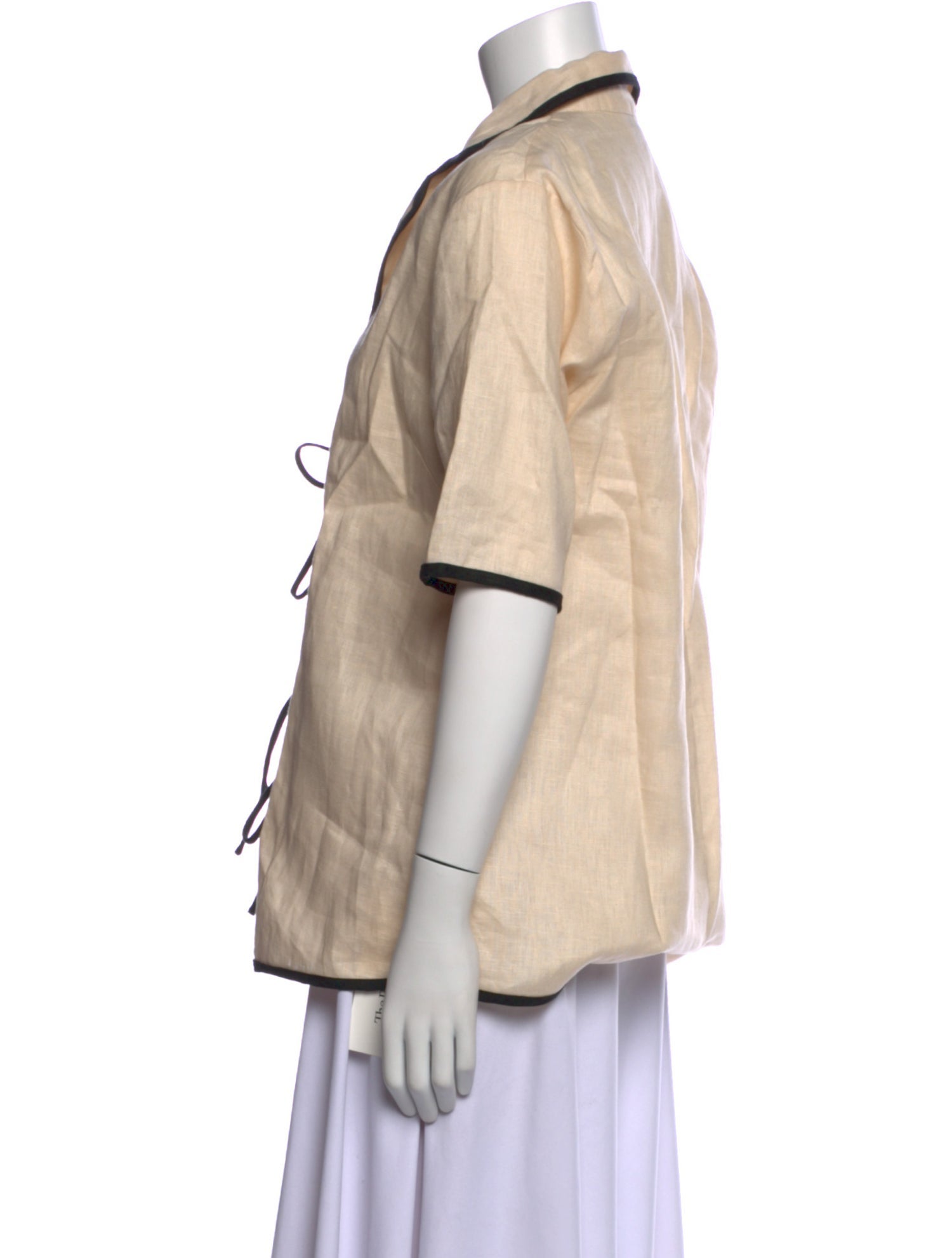 Dissh Linen Short Sleeve Button-Up Top