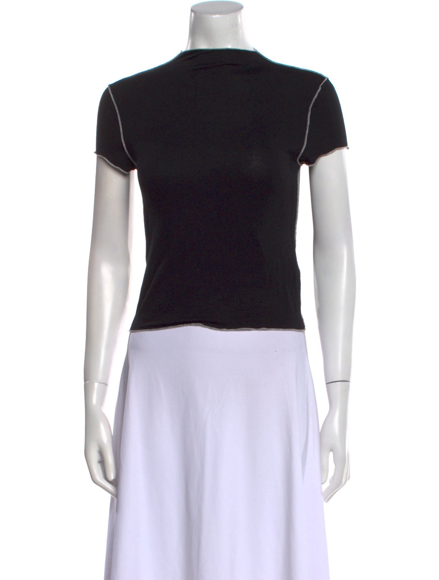 Dissh Mock Neck Short Sleeve Top