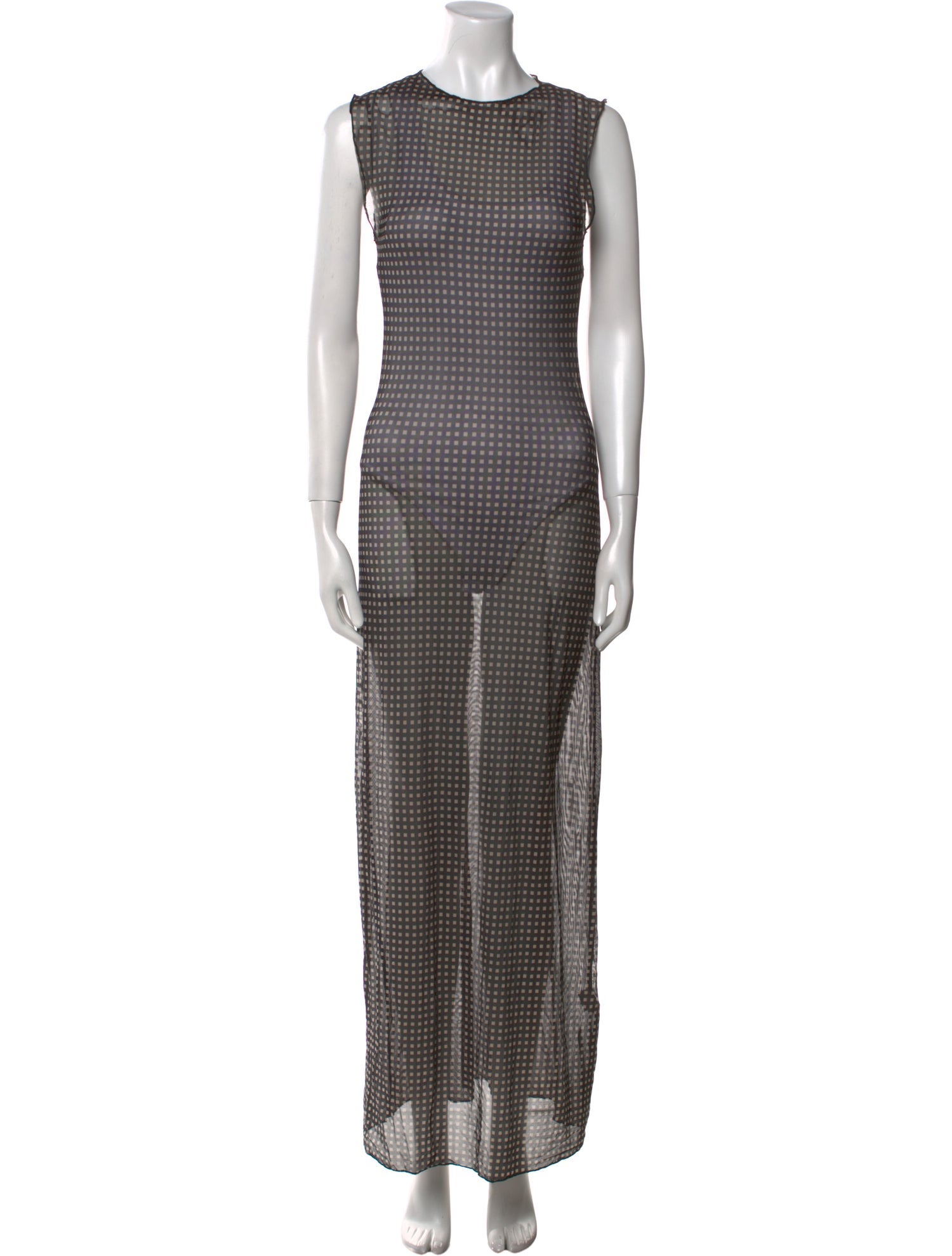 Dissh Plaid Print Long Dress