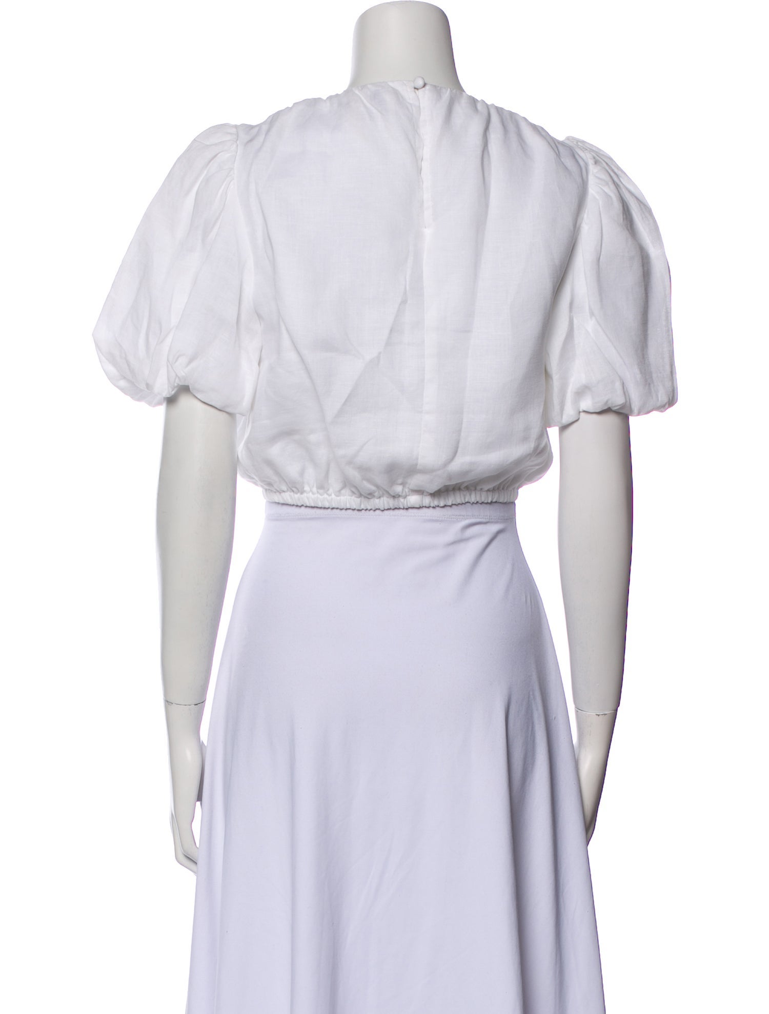 Dissh Linen Crew Neck Crop Top