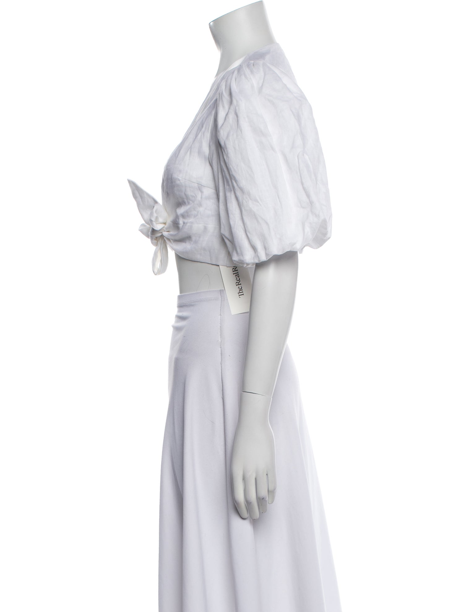 Dissh Linen V-Neck Crop Top