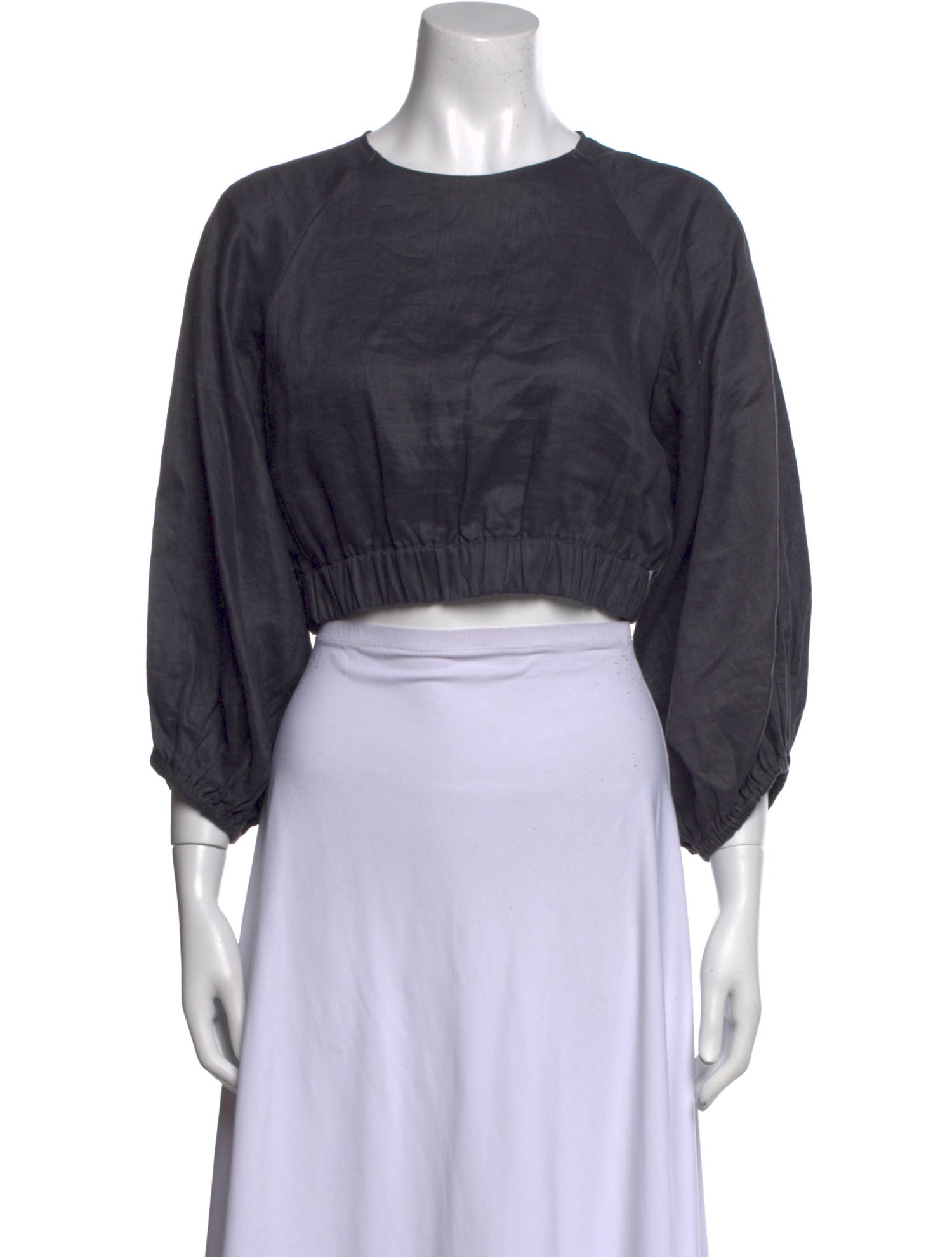 Dissh Linen Scoop Neck Crop Top