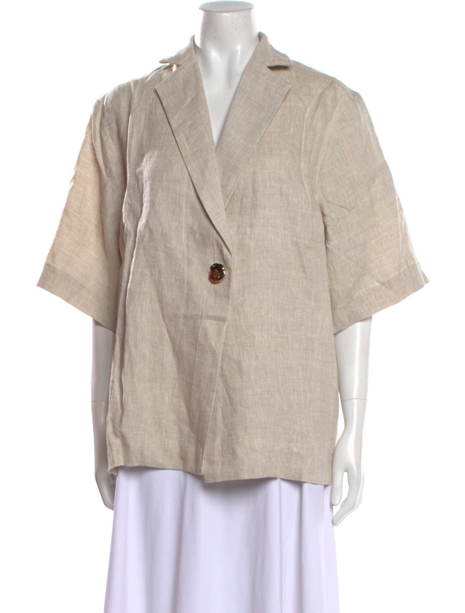 Dissh Linen V-Neck Button-Up Top w/ Tags