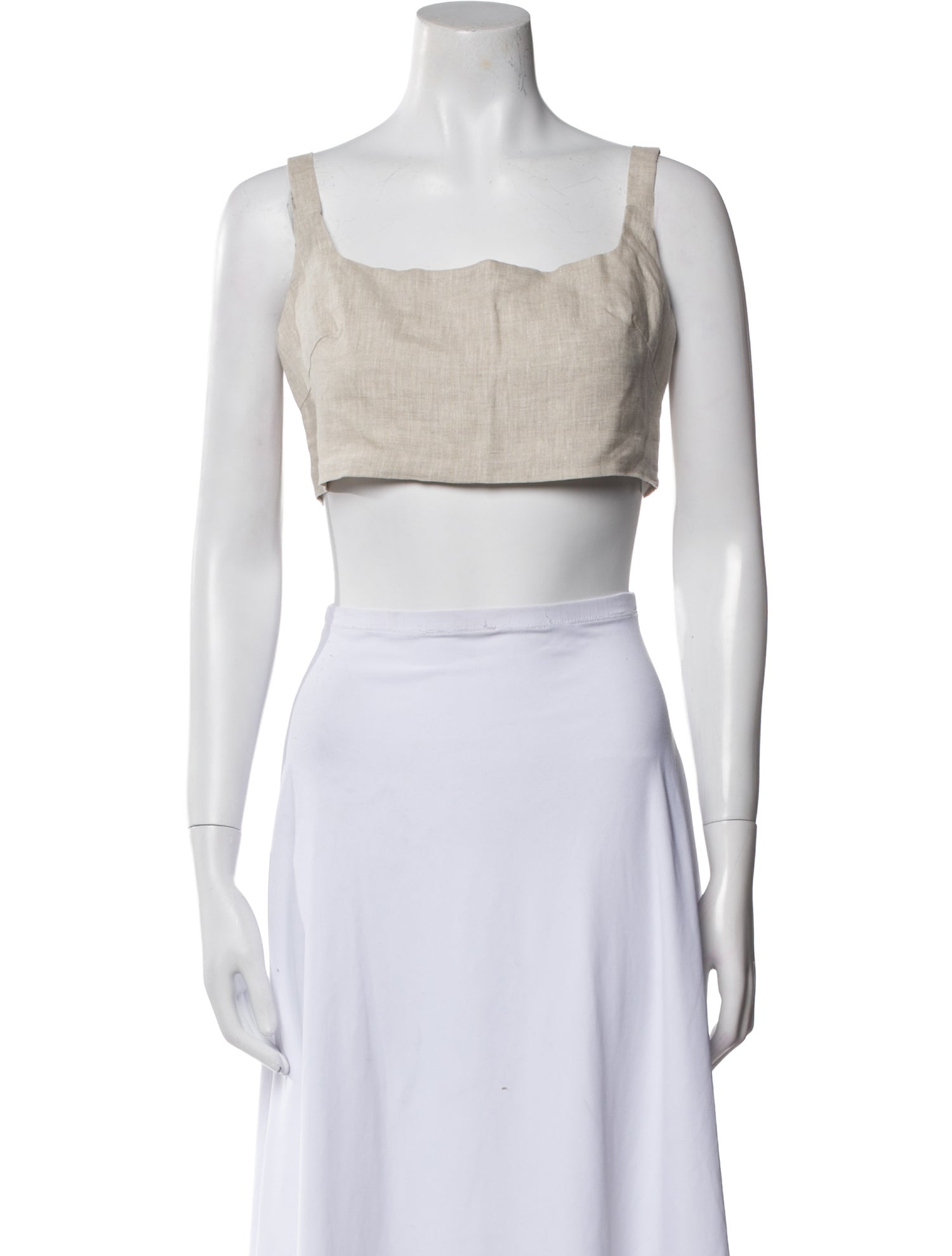 Dissh Linen Square Neckline Crop Top