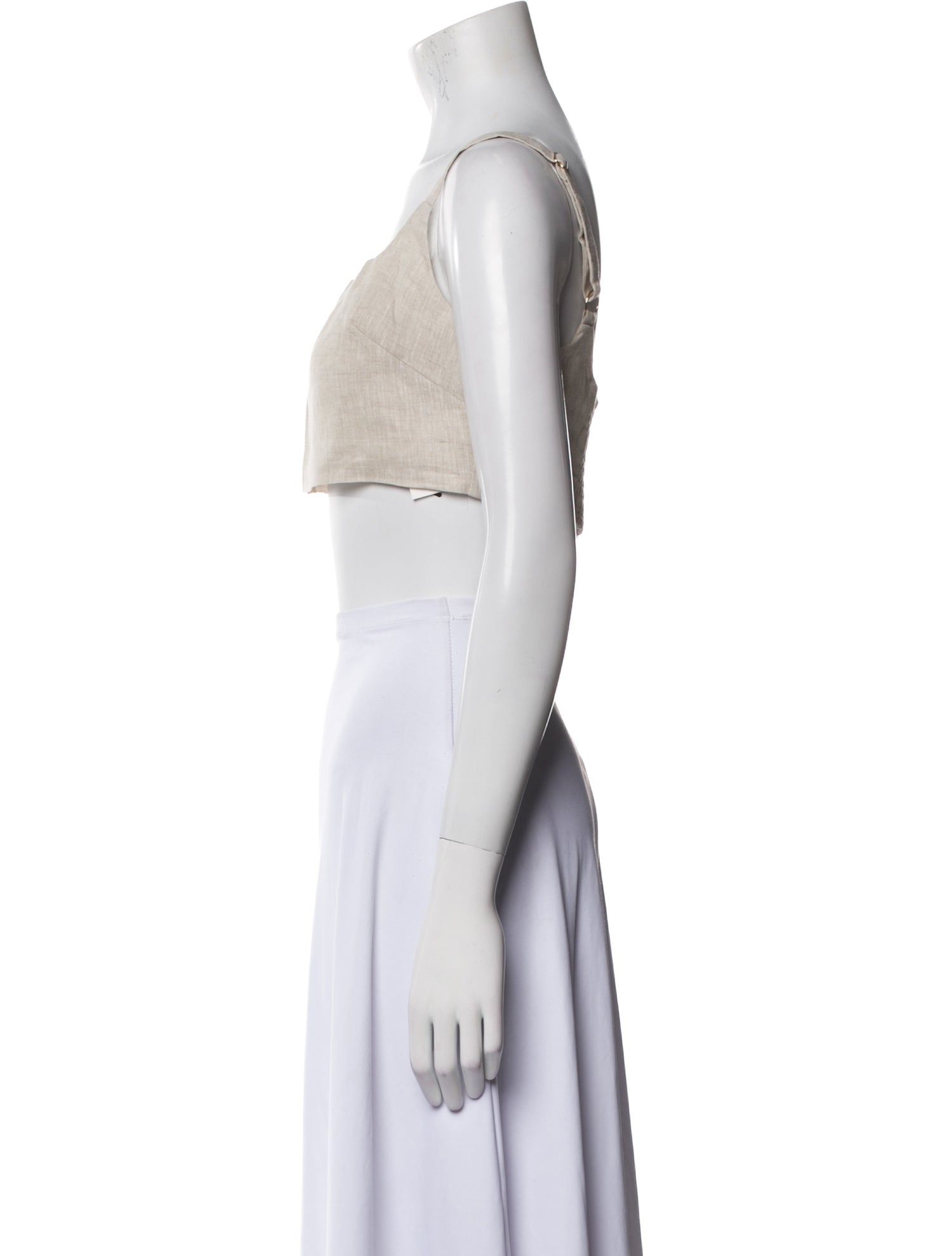 Dissh Linen Square Neckline Crop Top
