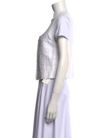 Dissh Linen Square Neckline Crop Top