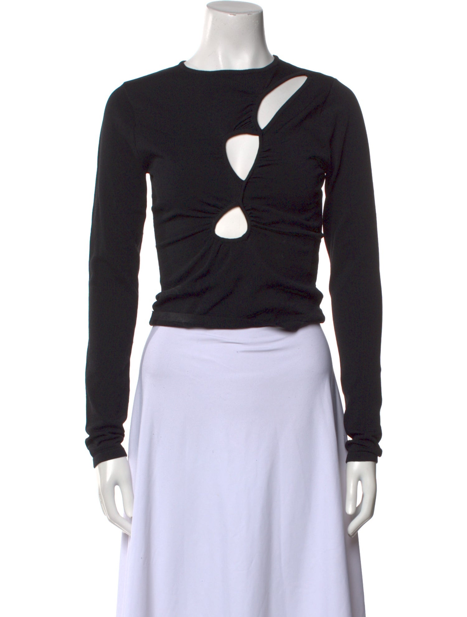 Dissh Crew Neck Long Sleeve Crop Top