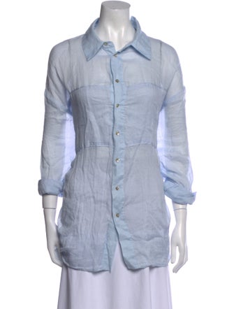 Dissh Three-Quarter Sleeve Button-Up Top