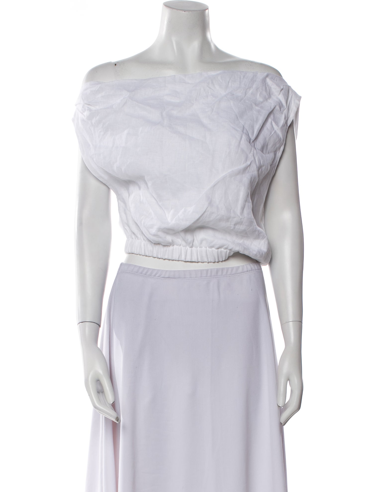 Dissh Linen One-Shoulder Crop Top w/ Tags