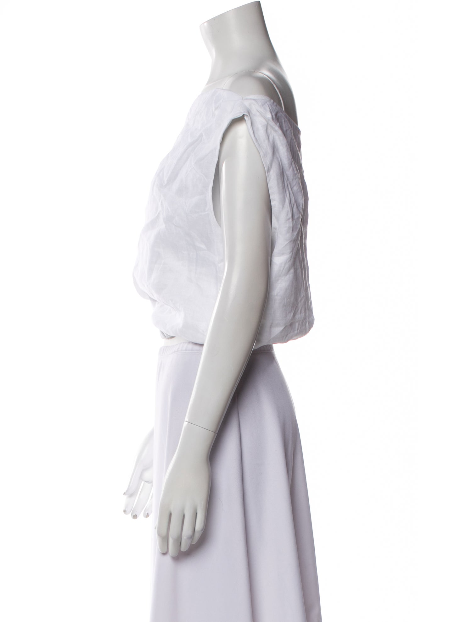 Dissh Linen One-Shoulder Crop Top w/ Tags