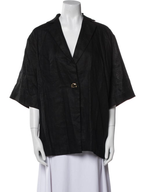 Dissh Linen Short Sleeve Button-Up Top