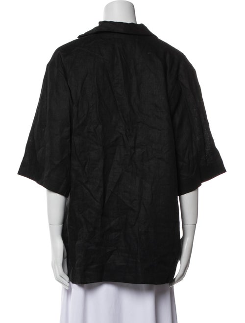 Dissh Linen Short Sleeve Button-Up Top