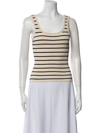 Dissh Striped Scoop Neck Top
