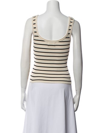 Dissh Striped Scoop Neck Top