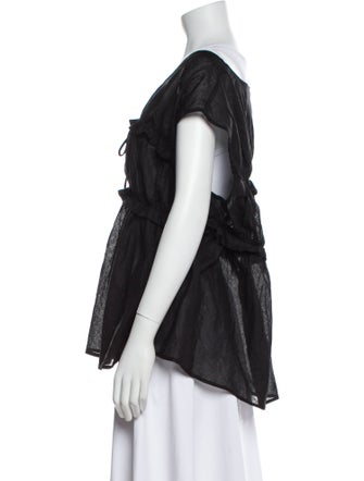 Dissh Linen V-Neck Blouse