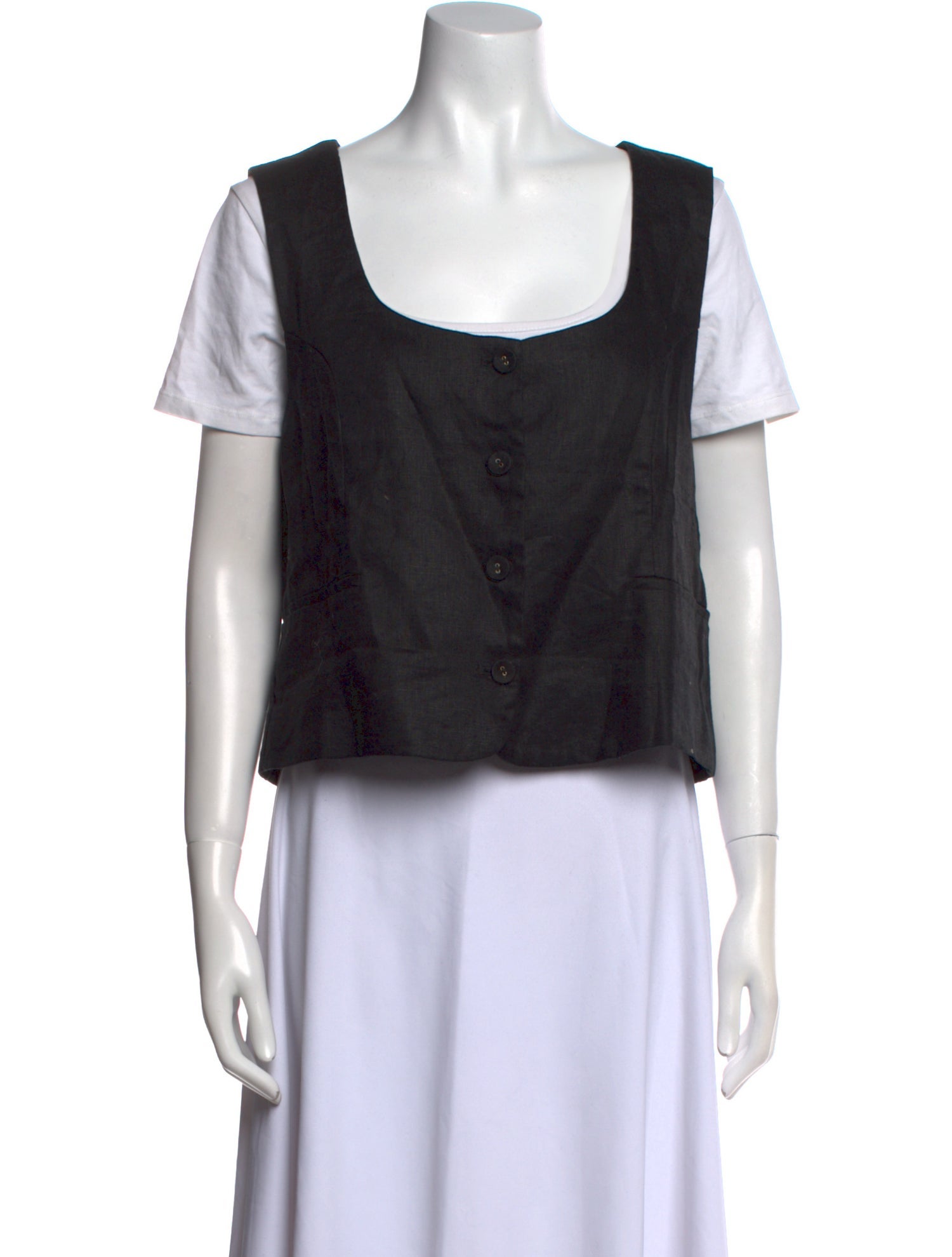 Dissh Linen Square Neckline Crop Top