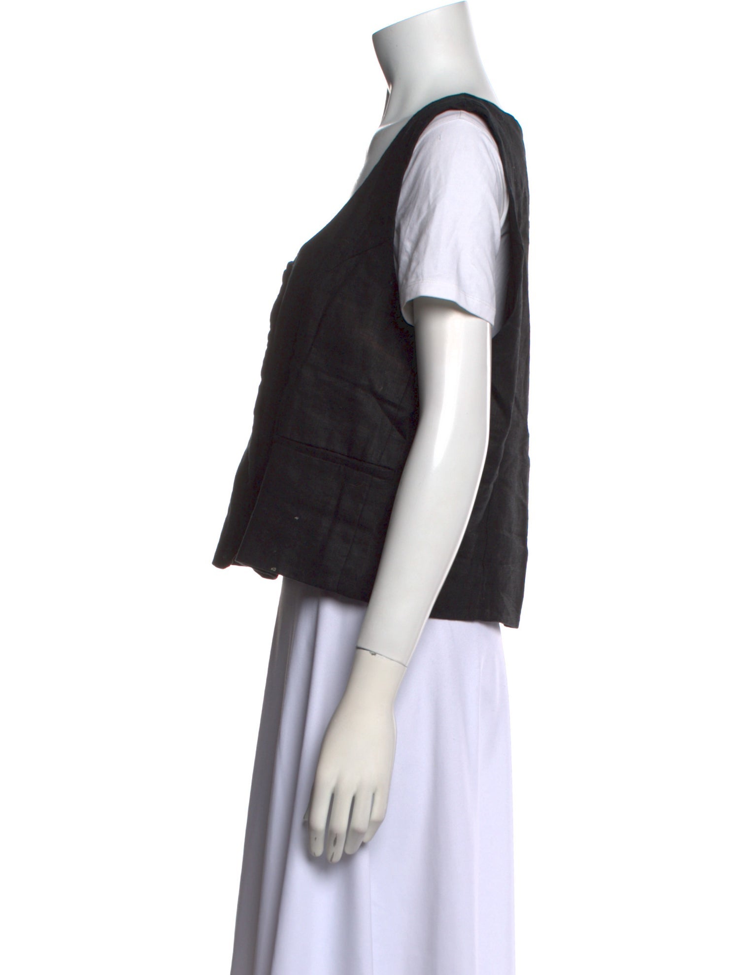 Dissh Linen Square Neckline Crop Top